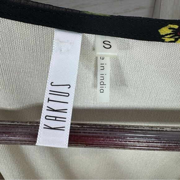 Kaktus Floral Patternblock Patchwork Tiered Maxi Dress Small Cottagecore Boho - Picture 11 of 14